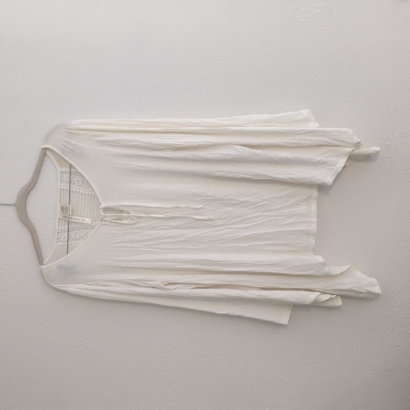 Forgotten Grace 1X Women's Top Boho Contemporary Minimalist Off White Ivory - Picture 1 of 14
